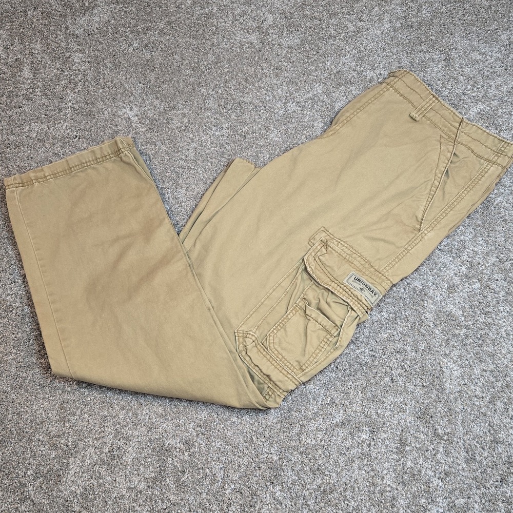 Unionbay Cargo Pants Survivor  Mens 38x34Tan Khaki Baggy Vintage Y2K